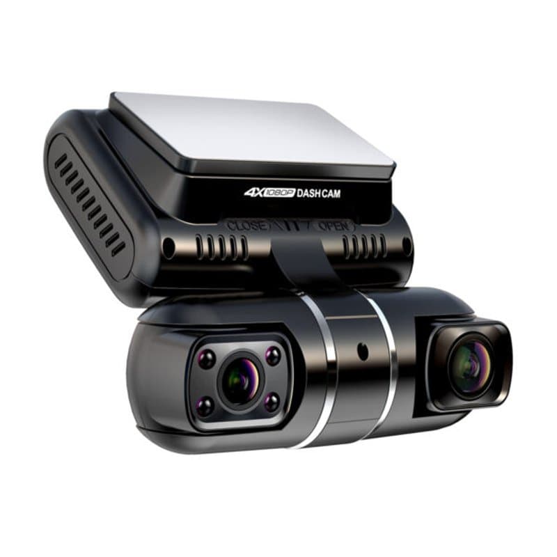 Mikavi PQ7 4CH widok z przodu z podwójnym obiektywem i diodami IR do nagrywania nocnego