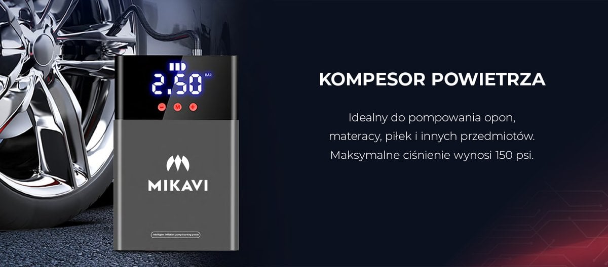 Mikavi EnerJump 1 - kompresor powietrza do pompowania opon
