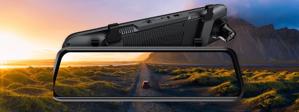 Mikavi PQ5 Dual - wideorejestrator w formie lusterka wstecznego z ekranem dotykowym i kamera tylna